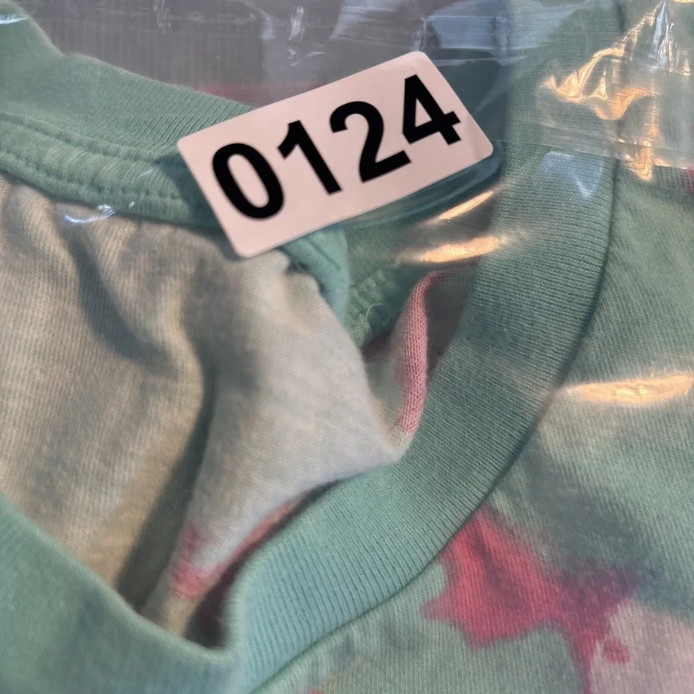 Adidas Originals Mint Green Pink Tie Dye Trefoil Logo T-Shirt H48519 Mens Small